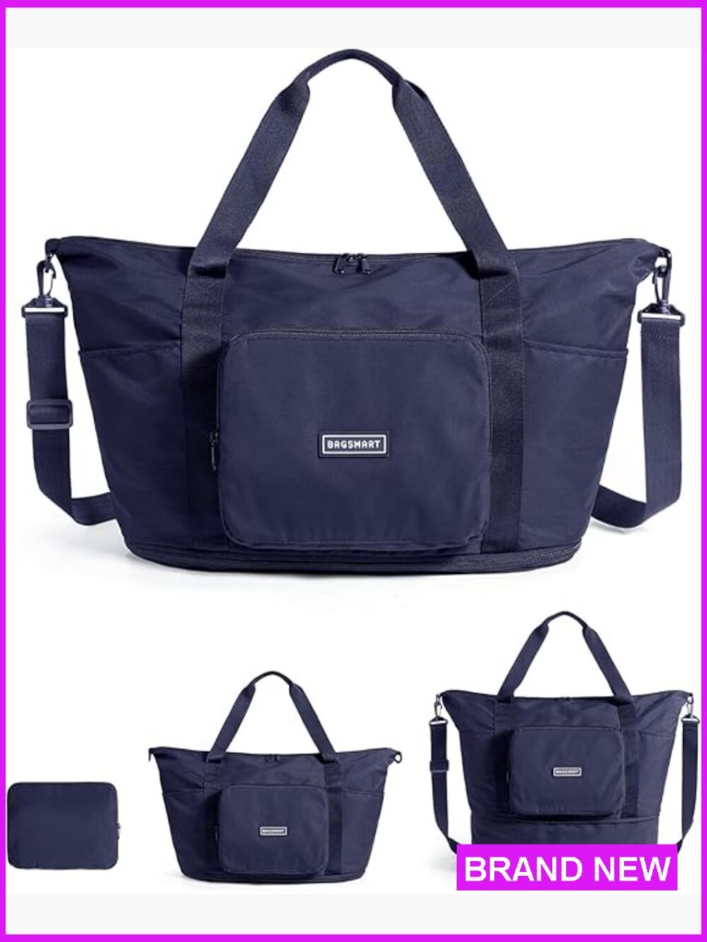 Expandable Travel Bag 37L Weekender Carry On Personal Item Lightweight Foldable